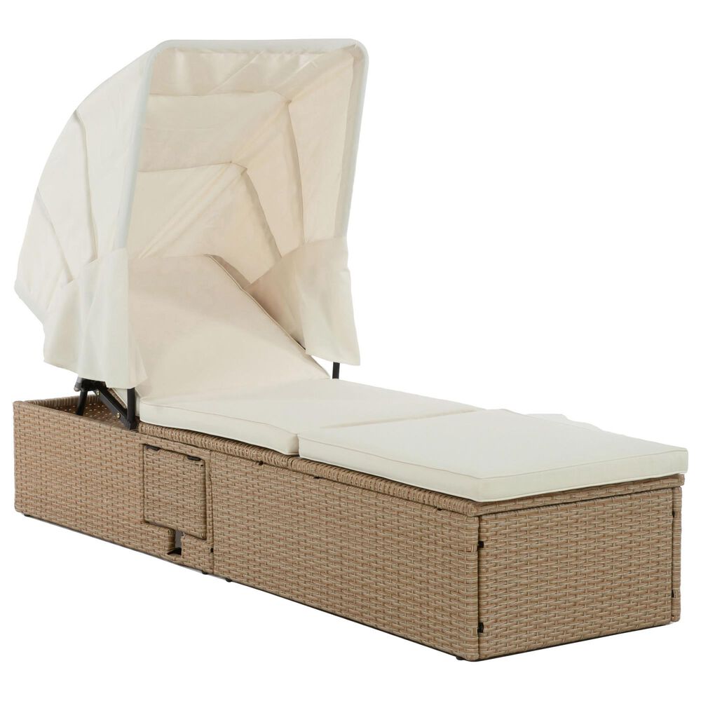 Furniture of America Amna Daybed with Sun Cover in Natural, , large