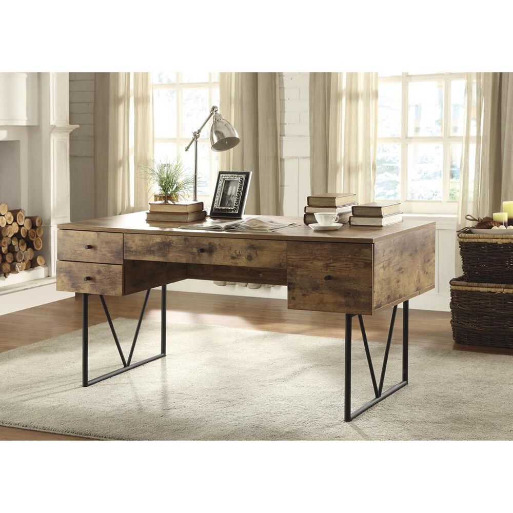 Pacific Landing Analiese Writing Desk in Antique Nutmeg and Black, , large