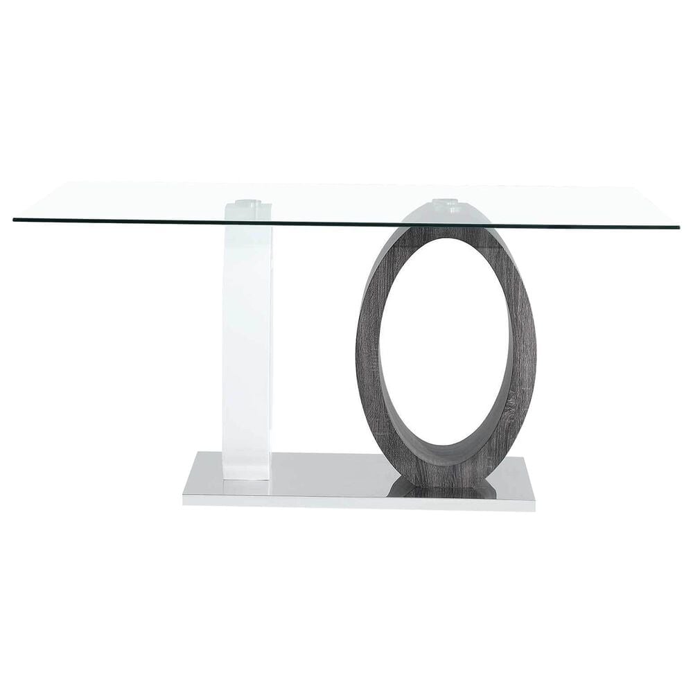 Global Furniture USA Table and 4 Chairs in Brown, White, Clear and Chrome, , large