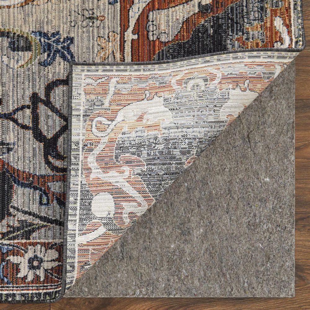 Feizy Melrose 5&#39; x 7&#39;6&quot; Gray and Rust Area Rug, , large