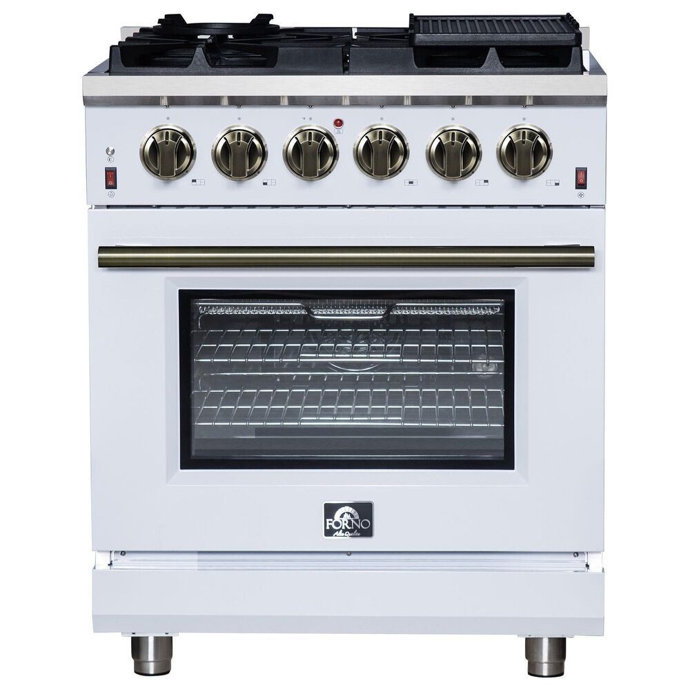 Forno Massimo 30" Freestanding Gas Range in White, , large