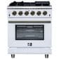 Forno Massimo 30" Freestanding Gas Range in White, , large