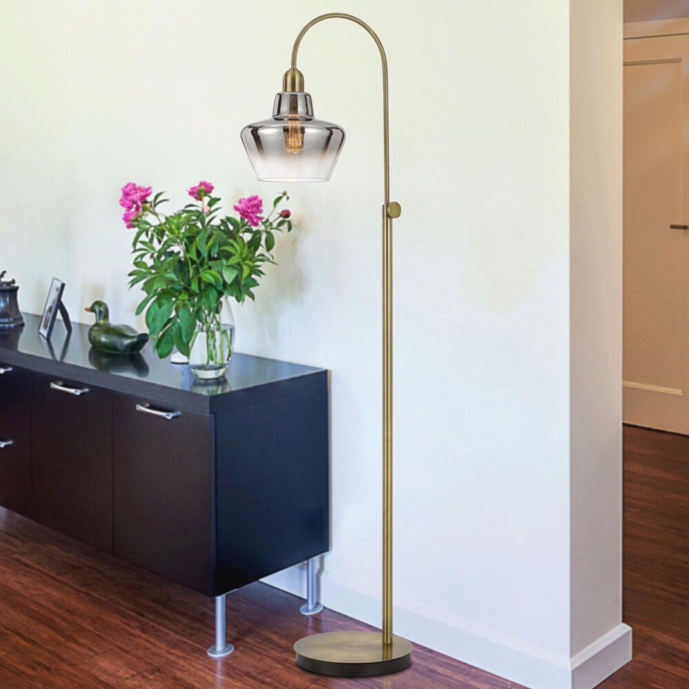 Cal Lighting Duxbury Floor Lamp in Antique Brass, , large