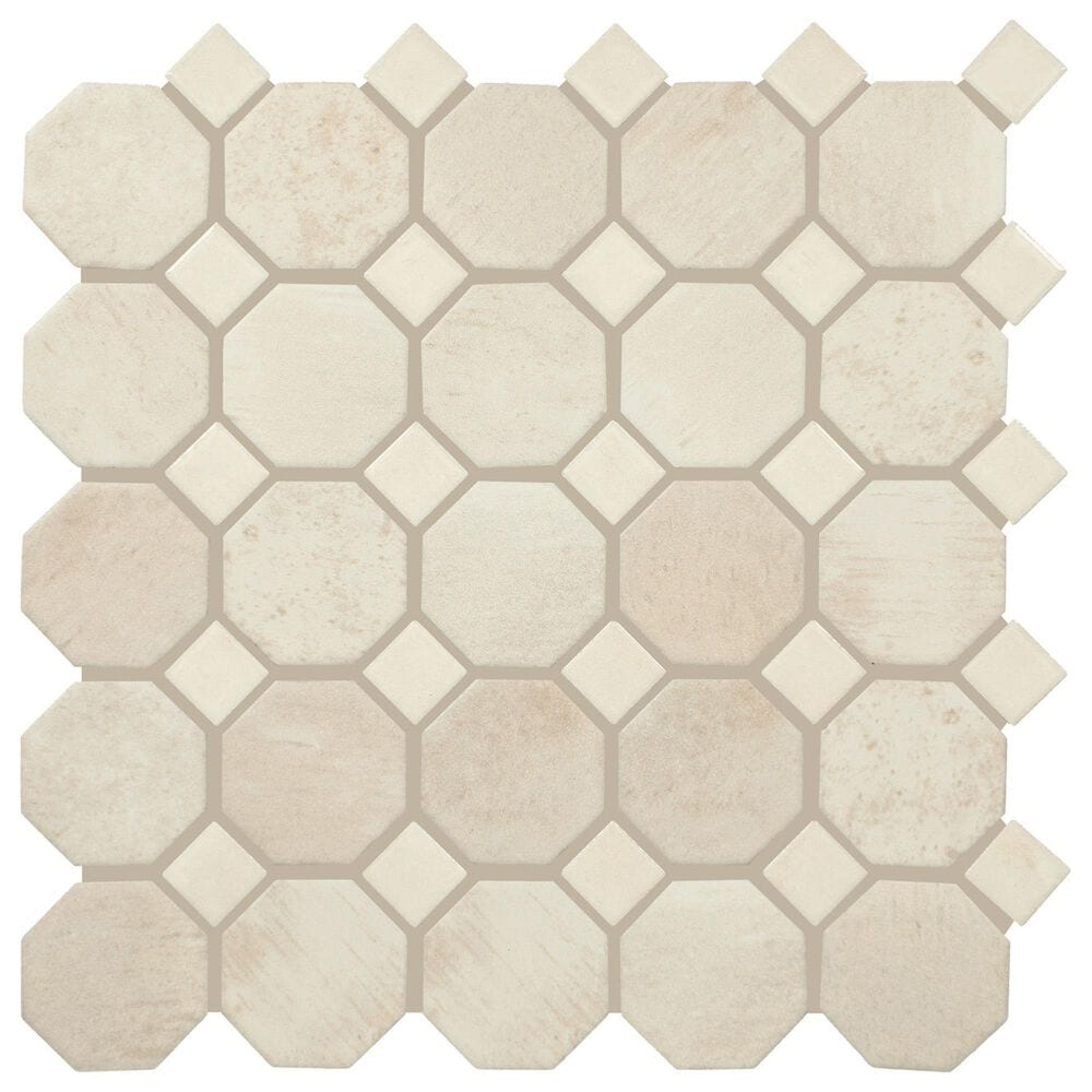 Dal-Tile Relicca Unbound 12" x 12" Octagon Dot Ceramic Mosaic Sheet, , large