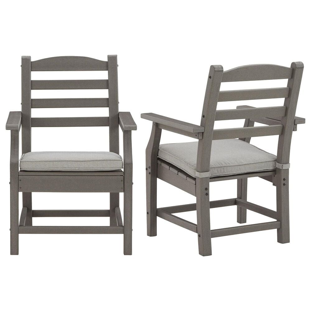 Signature Design by Ashley Visola Dining Chair with Cushion in Gray - Set of 2, , large