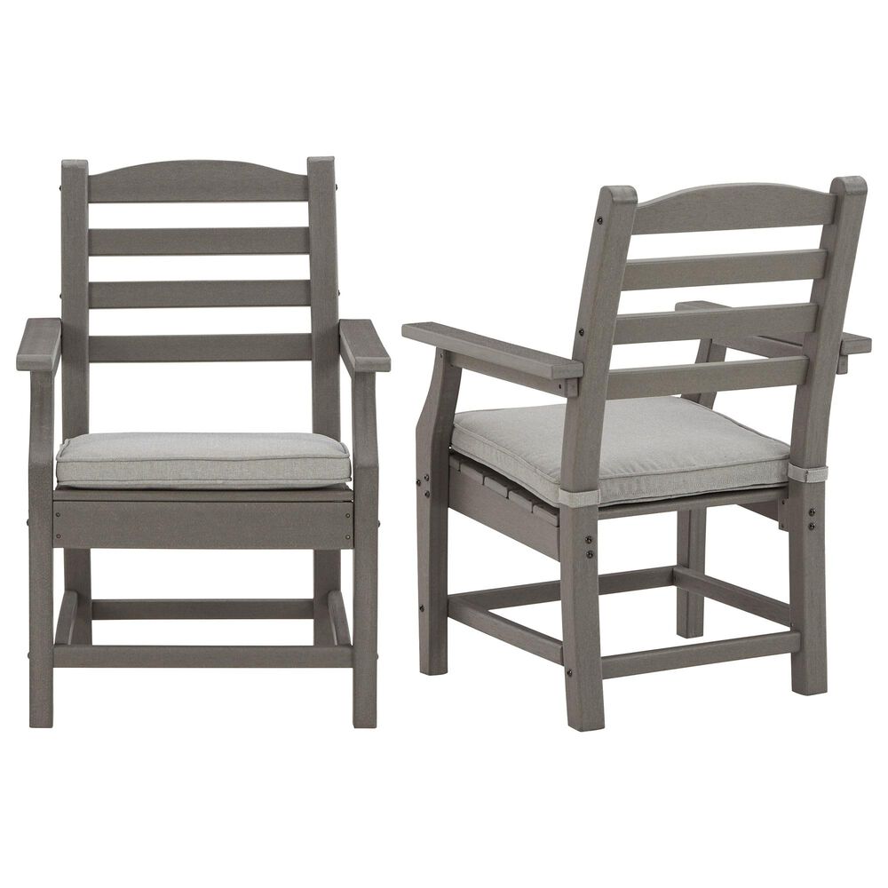Signature Design by Ashley Visola Dining Chair with Cushion in Gray - Set of 2, , large