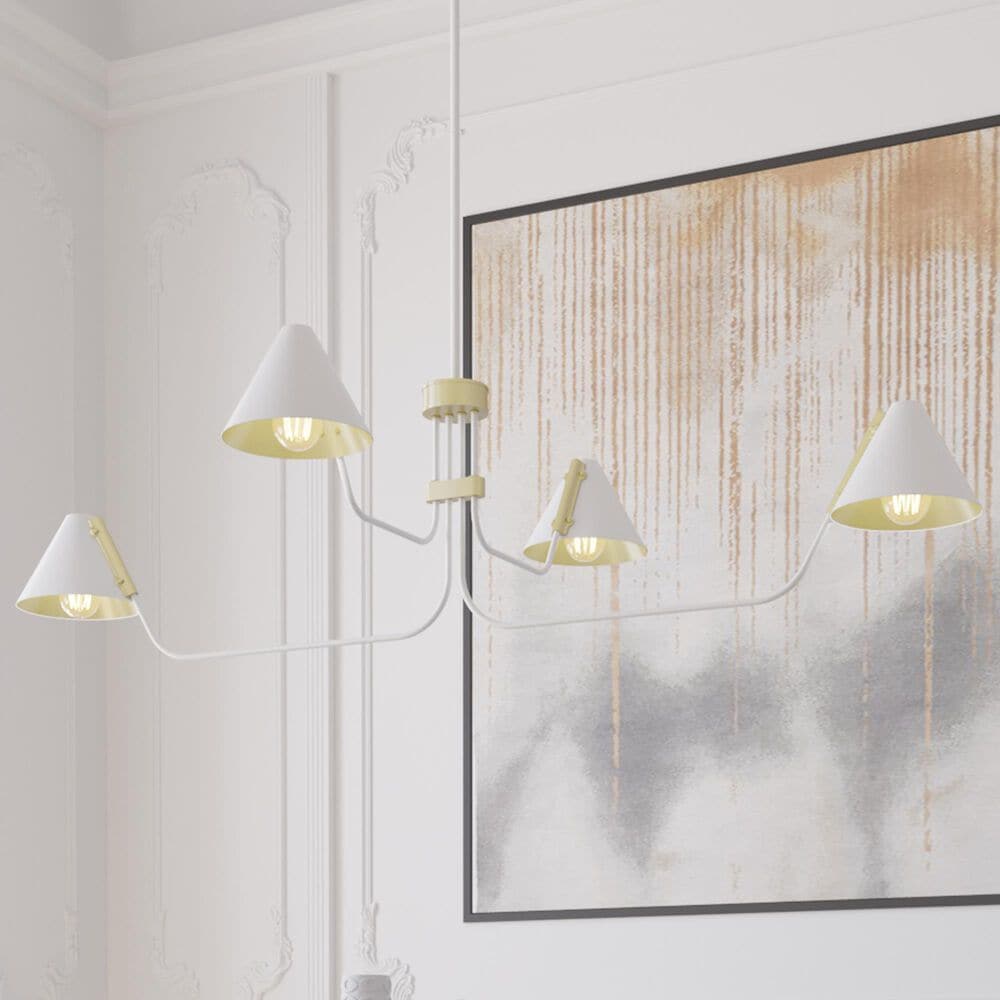 Hunter Grove Isle 4-Light Chandelier in Matte White, , large