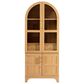 HOMLUX HOMLUX 71" Tall Arched Kitchen Pantry Cabinet with Door Shelves, Farmhouse Kitchen Storage Cabinet with Open & Adjustable Shelves, Hidden Drawer & Glass Door, Cupboard for Kitchen, Dining Room, Natural, , large