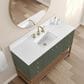 37B Isadore 48" Single Bathroom Vanity Cabinet in Deep Olive Green and White Composite Stone Top and Backsplash, , large