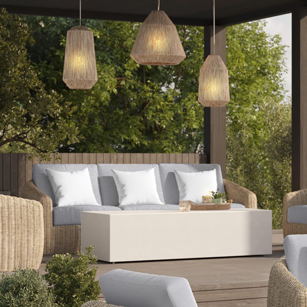Ebel Outdoor Furniture Bellino Rectangular Patio Coffee Table in Ivory, , large