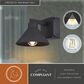 Vaxcel Sumner 1-Light Outdoor Wall Sconce Dusk-to-Dawn with GFCI Outlet in Matte Black, , large