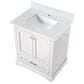Lexora Home Dukes 30" Single Bathroom Vanity in White with 2 cm White Cultured Marble Top and Rectangular Sink, , large