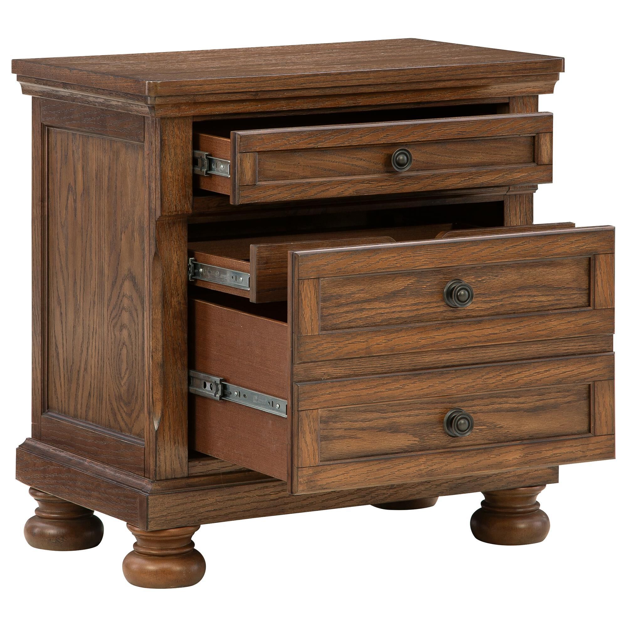 Ashley Zackaryn 5 Piece Queen Bedroom Set in Warm Brown with Panel