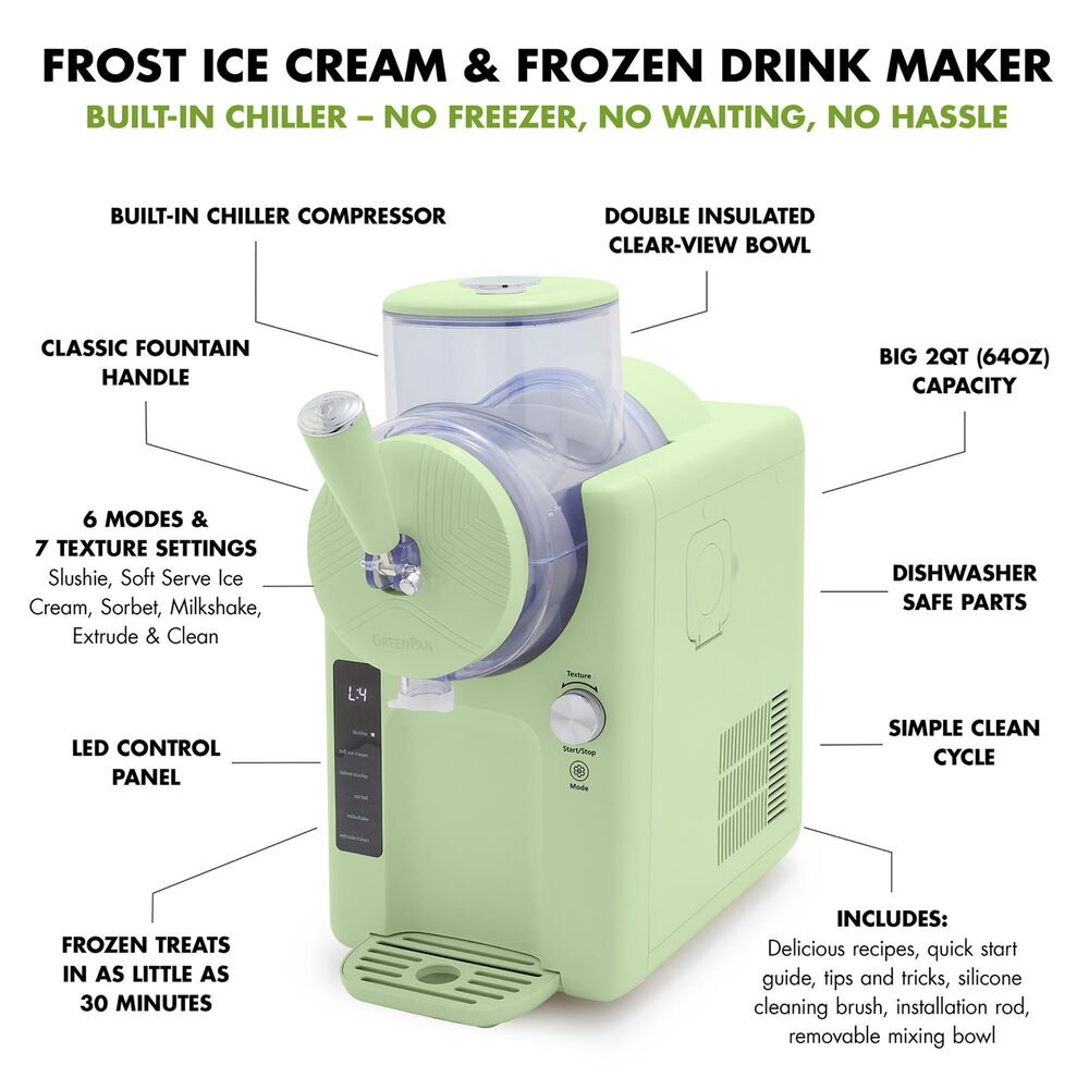 Green Pan 2 Qt. Frost Slush and Soft Serve Ice Cream Maker in Pistachio, , large