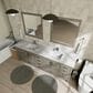 Lexora Home Jacques 84" Double Bathroom Vanity in Distressed Grey with 2 cm White Carrara Marble Top and Rectangular Sinks, , large
