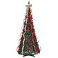 The Gerson Company 7.5" Pop-Up Decorated Pine Tree with Warm White LED Lights in Green, Red and Gold, , large