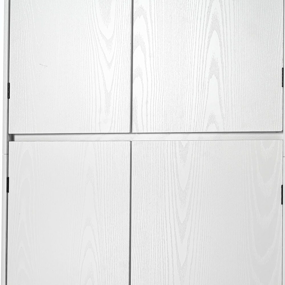 HOMLUX HOMLUX 72" Tall Farmhouse Kitchen Pantry Cabinet with 8 Door Shelves, Curved Design Storage Cabinet with 3 Adjustable Shelves, Hidden Drawer, Versatile Cupboard for Kitchen, Dining &amp; Bathroom, White, , large