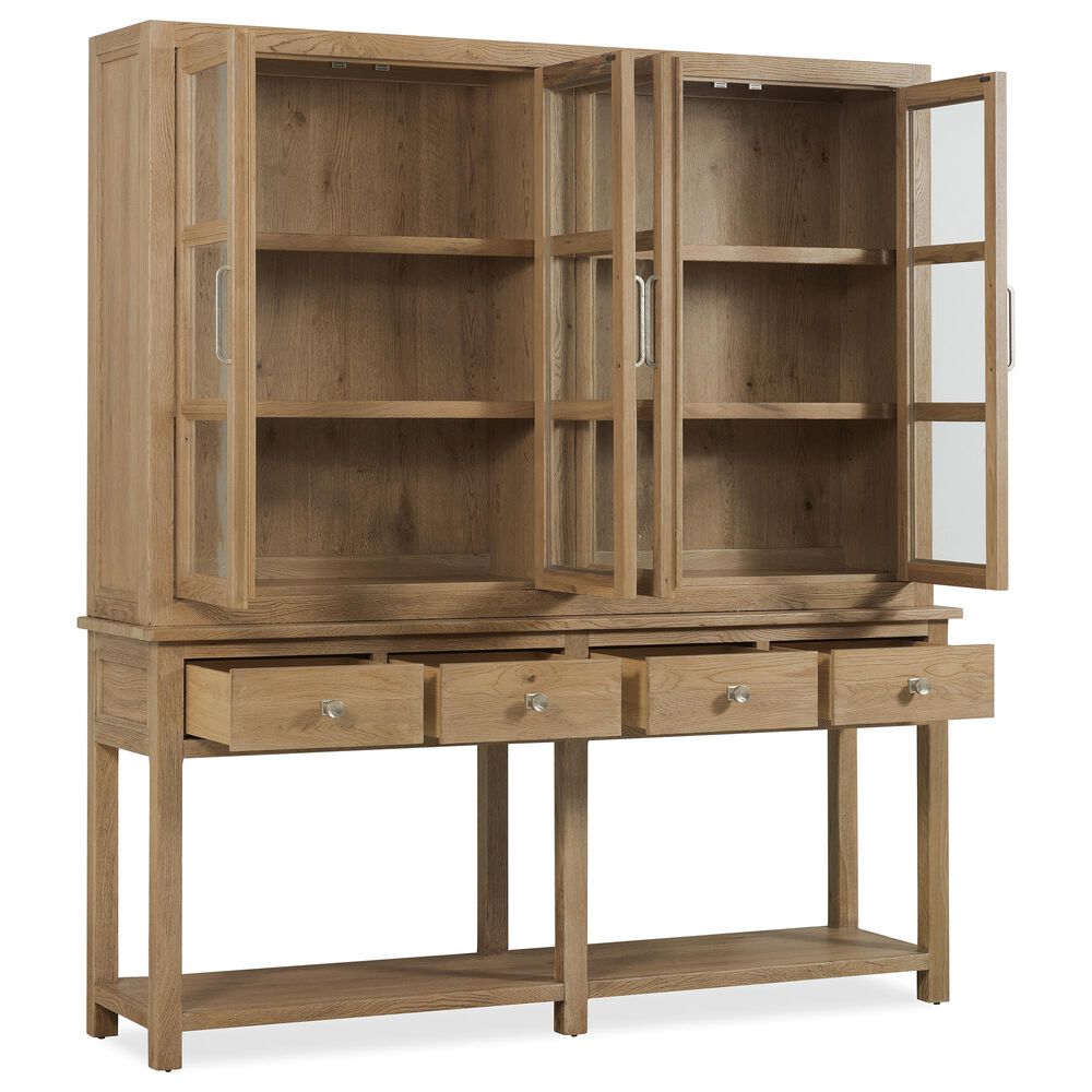 Hooker Furniture Driftwood Display Sideboard with Hutch in Buckboard, , large