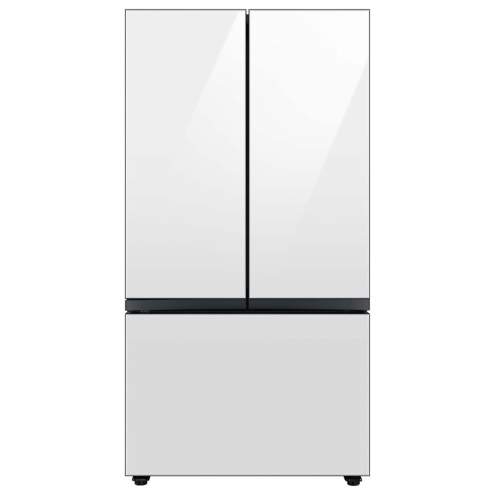 Samsung Bespoke Bespoke 30.1 Cu. Ft. 3-Door French Door Refrigerator with Beverage Center - White Glass Panels Included, , large