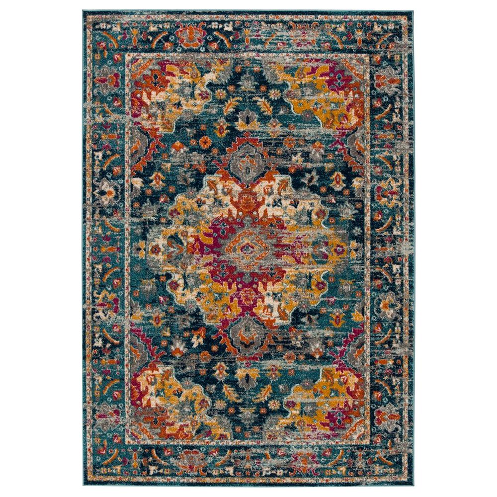 Safavieh Madison MAD154L 5"3" x 7"6" Teal and Fuchsia Area Rug, , large