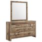 Crown Mark Elmer 6 Drawer Dresser and Mirror in Rustic Brown, , large