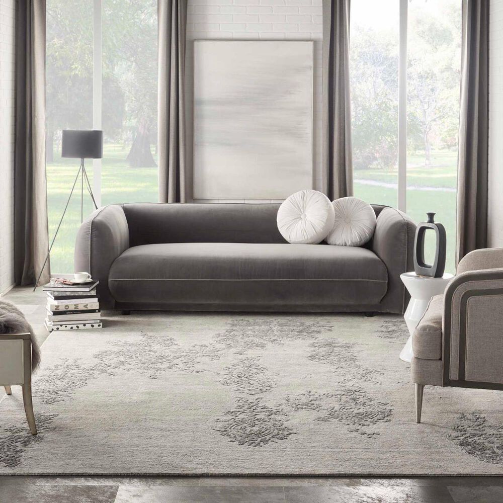 Nourison Silk Shadows 5&#39;6&quot; x 7&#39;5&quot; Ivory and Silver Area Rug, , large