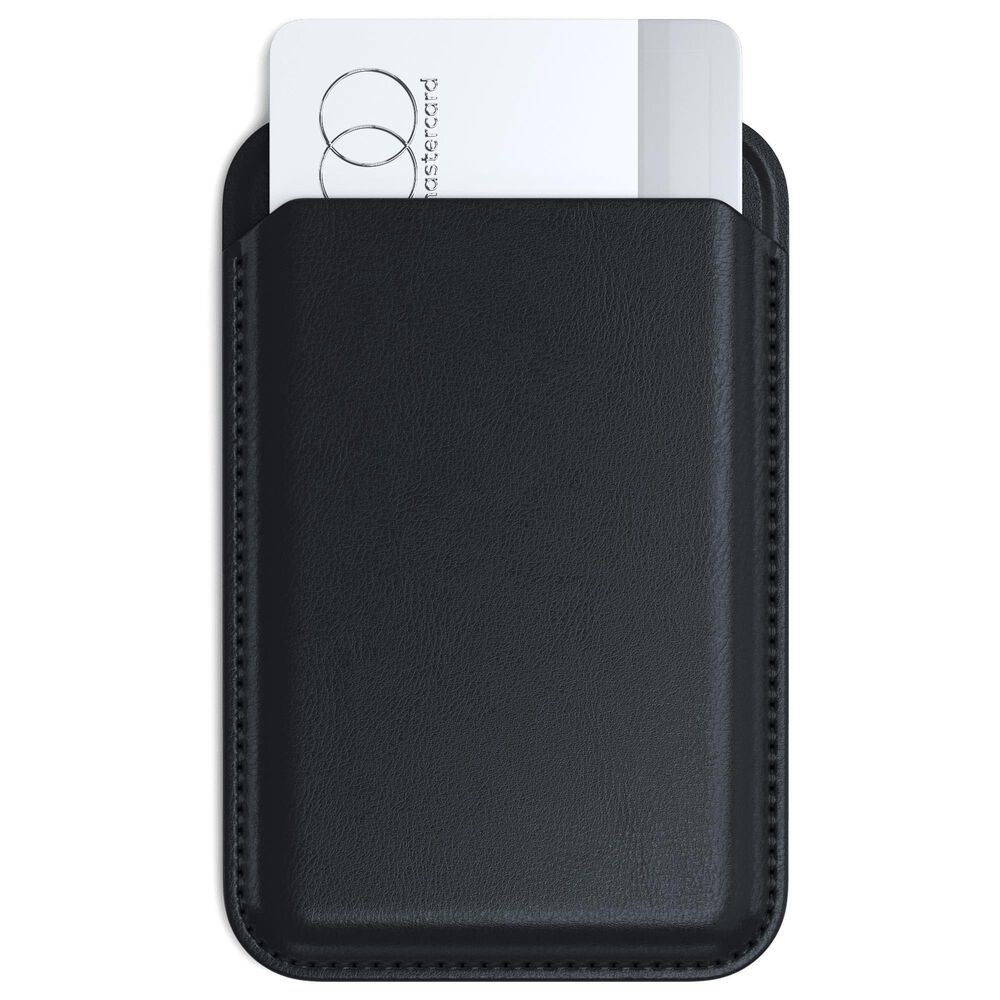 Satechi Vegan Leather Magnetic Wallet Stand in Black, , large