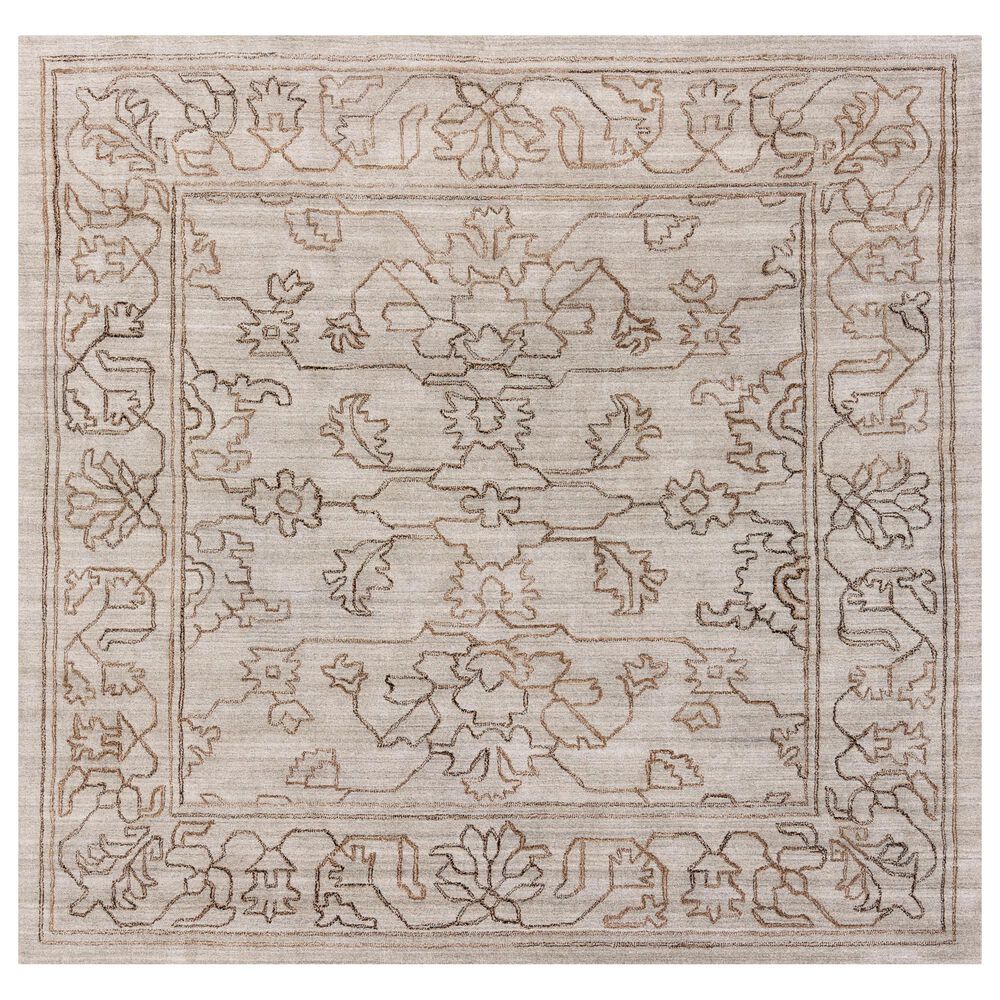 Surya Hightower 8" Square Light Gray, Medium Brown and Charcoal Area Rug, , large