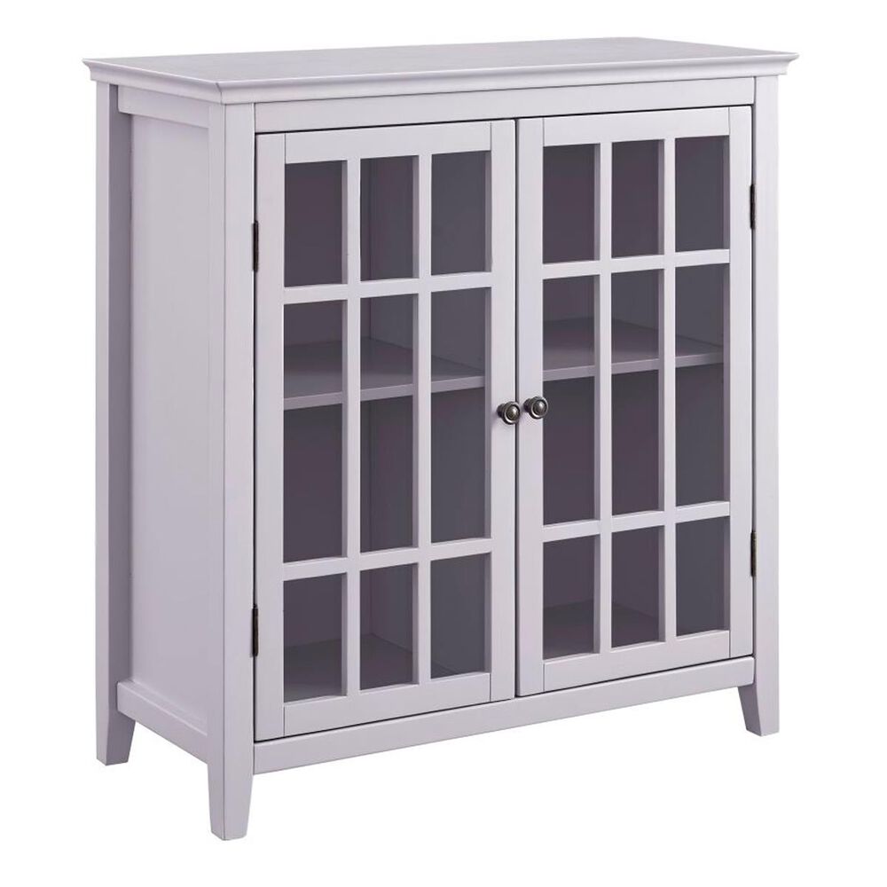 Linden Boulevard Largo Glassfront Double Door Cabinet in Gray, , large