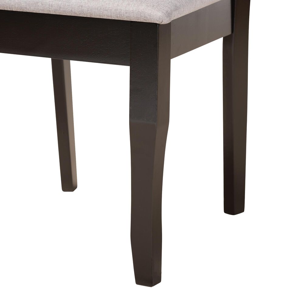 Baxton Studio Verner Side Chair with Grey Cushion in Dark Brown (Set of 2), , large