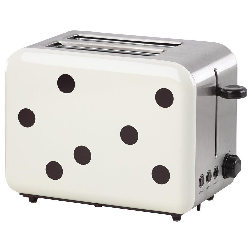 Kate Spade New York Deco Dot Two Slice Toaster in Black and White, , large
