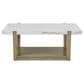 Steve Silver Perth Rectangular Cocktail Table with Casters in White and Weathered Sand, , large