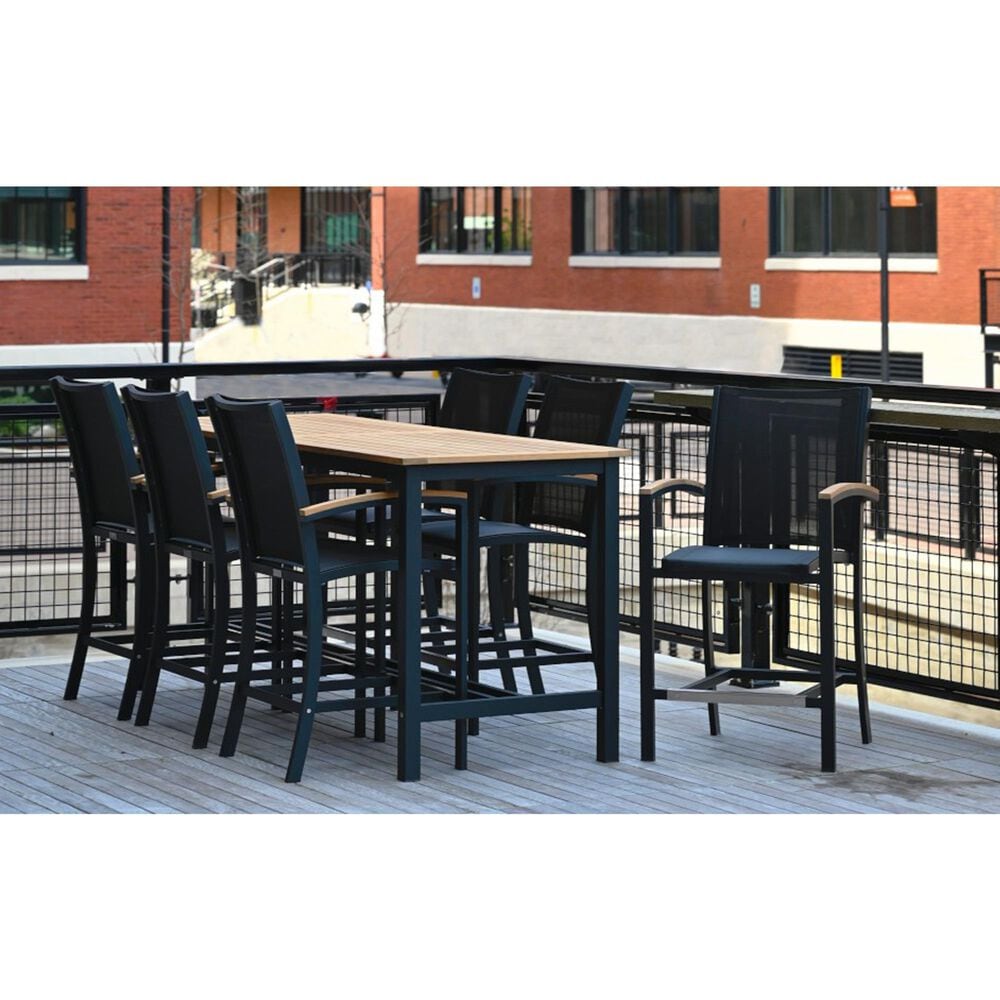 Three Birds Casual SoHo and Tribeca 5-Piece Patio Counter Height Dining Set in Black, , large