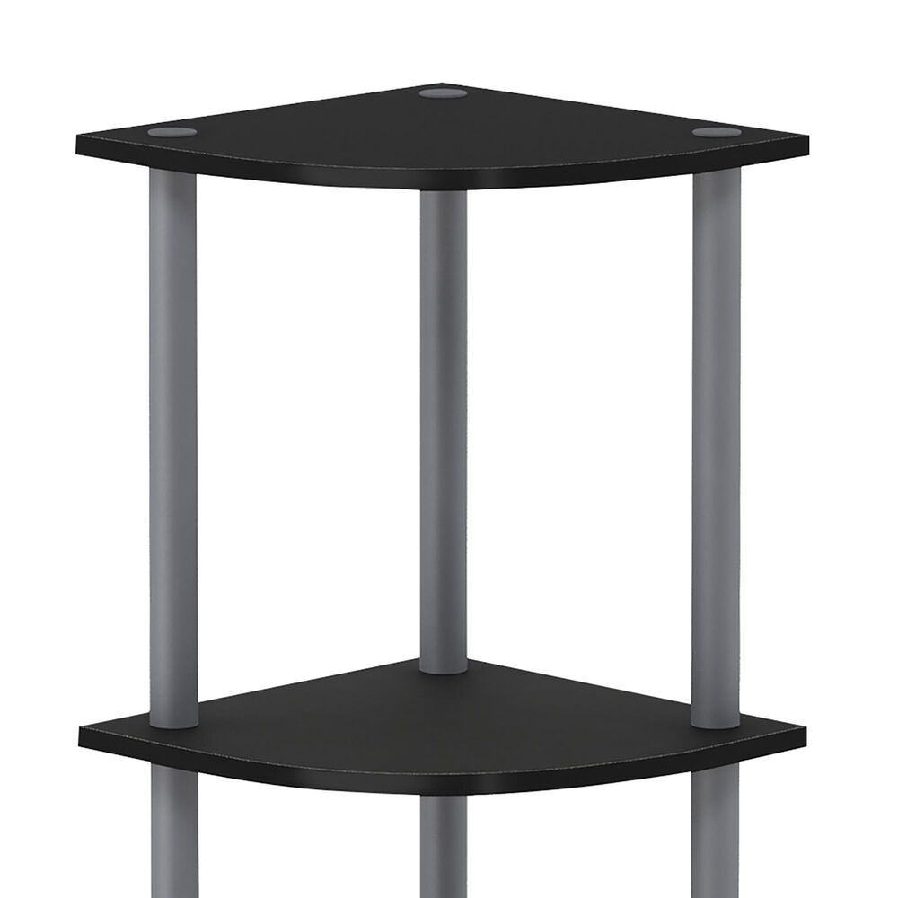 HOMLUX Turn-N-Tube 3-Tier Corner Bookshelf in Black and Grey, , large