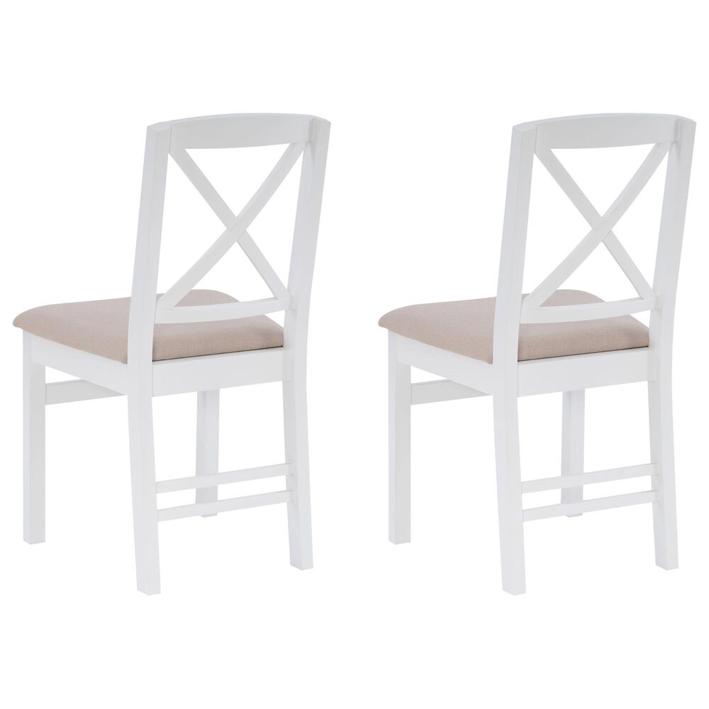 Linon Home Decor Triena X-Back Side Chair in White (Set of 2), , large