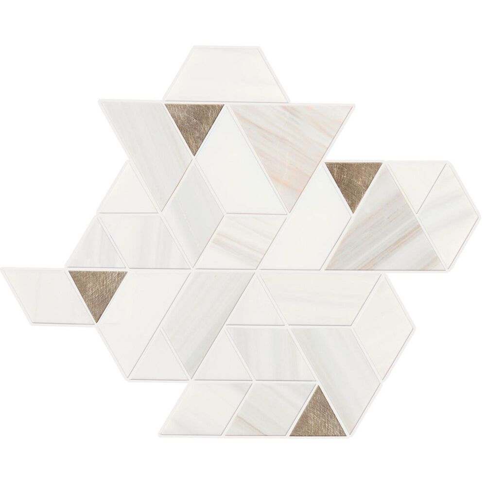 Dal-Tile Pietra Divina Calacatta Dolomiti Gray Blend Spectrum Mosaic Tile, , large