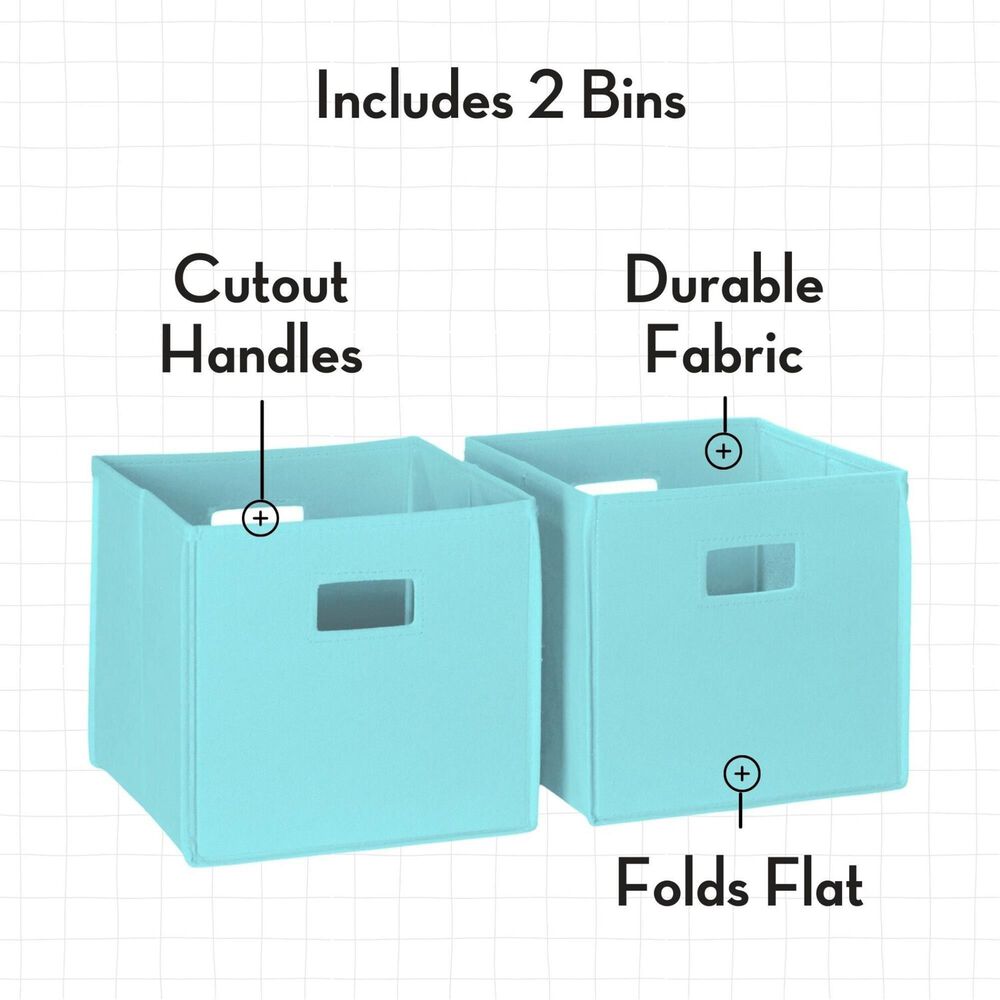 RiverRidge Home Catch-All 5-Cubby Toy Organizer with 2-Aqua Bin in White, , large