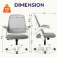 HOMLUX Swivel Ergonomic Office Chair with Flip Up Arms in Gray, , large