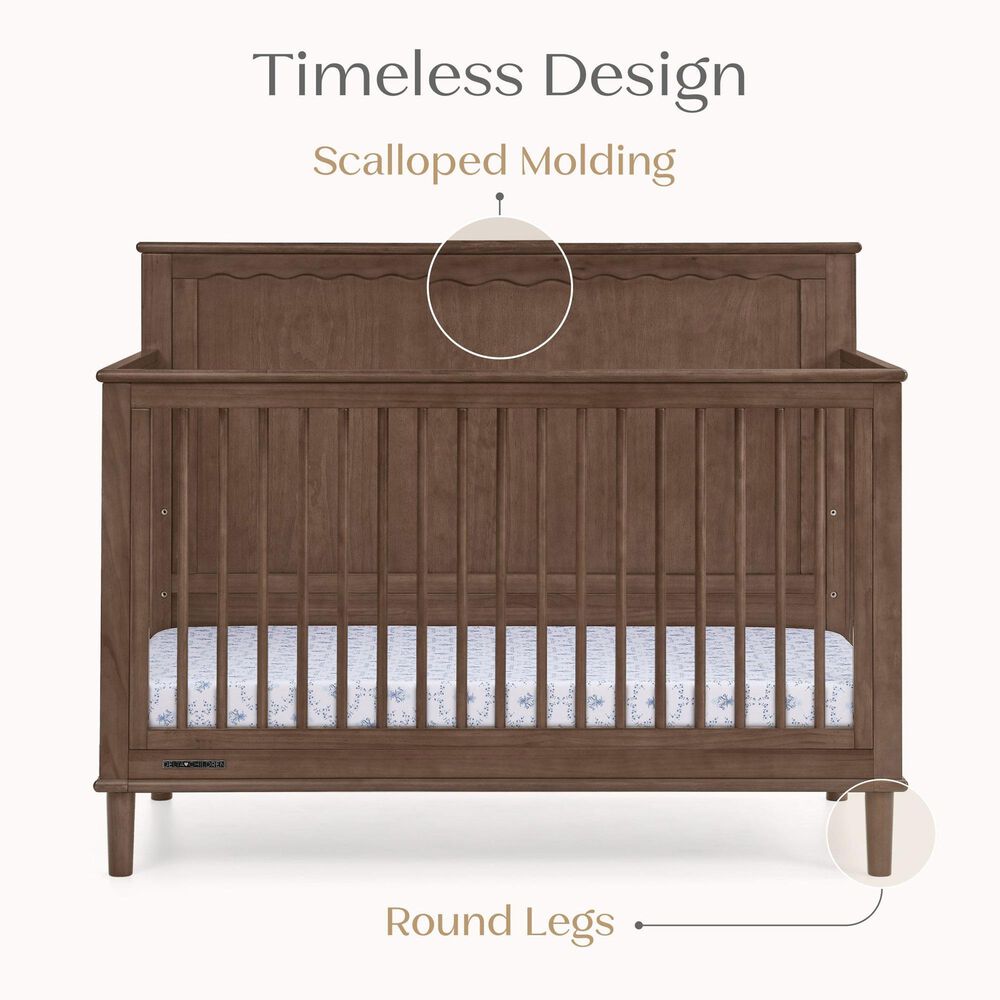 Delta Children Penelope 6-In-1 Convertible Crib in Teak Brown, , large