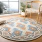 Safavieh Micro-Loop Southwestern 5" Round Blue and Beige Area Rug, , large
