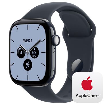 Apple Watch Series 12 (GPS + Cellular) 42mm Night Blue Ceramic Case with Navy Blue Sport Band - M/L and 2-Year AppleCare+, , large