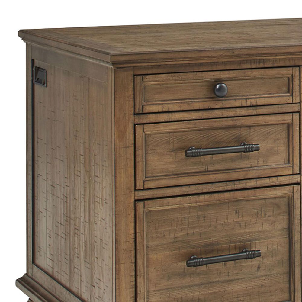 Riva Ridge Hensley 3-Piece Executive Desk with Door Bookcase and Combo File Set in Honey, , large