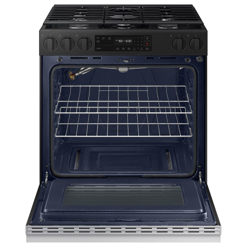 Samsung Bespoke Bespoke 6.0 Cu. Ft. Smart Slide-In Gas Range with 17K BTU Power Burner in Stainless Steel, , large