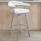 Blue River Bronson 26" Swivel Counter Stool in White/Silver, , large