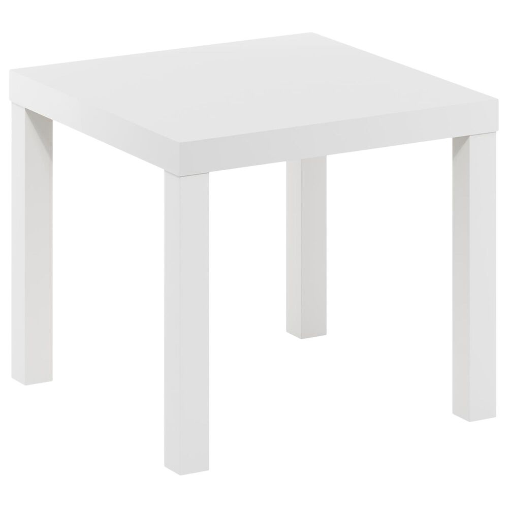 HOMLUX 20" Square Parsons Side Table in White, , large