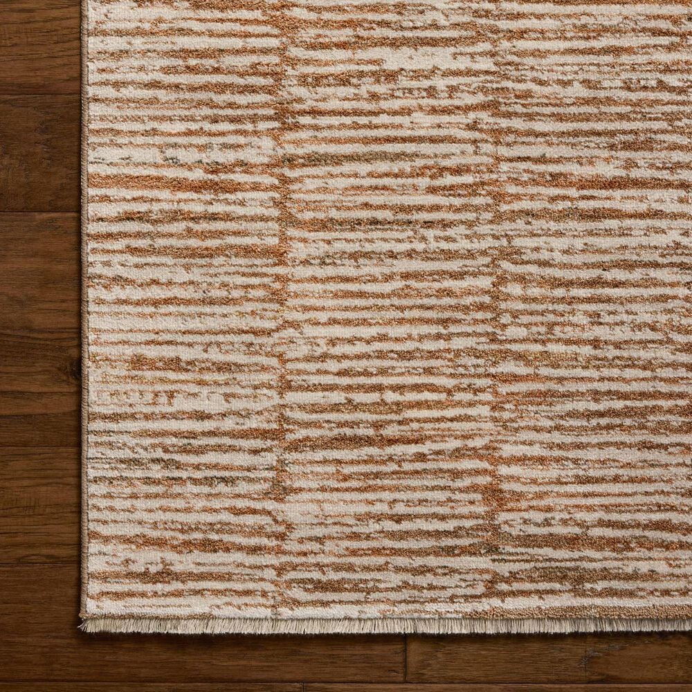 Loloi Nellie Terracotta and Ivory 6&#39;3&quot; x 9&#39;6&quot; Area Rug, , large