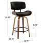 LumiSource Lombardi 26" Swivel Counter Stool with Cream Faux Leather Upholstery in Walnut and Black (Set of 2), , large