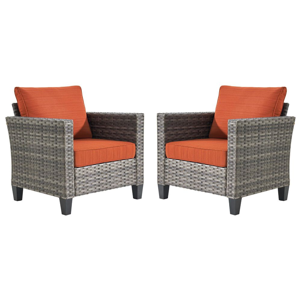 HOMLUX Patio Lounge Chair in Orange (Set of 2), , large