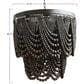 Creative Coop Laurel 2-Tier Draped Wood Bead Chandelier in Black, , large