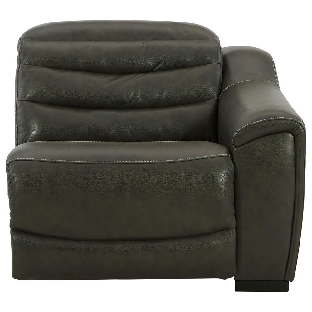 Ashley Center Line 2-Piece Power Symmetrical Reclining Sectional Loveseat in Dark Gray, , large